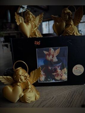 3-D crafted Angel Heart Christmas Decorative Ornament Set of 6